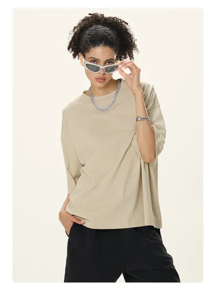 Design Basic Oversized T-Shirt Light Khaki - 31