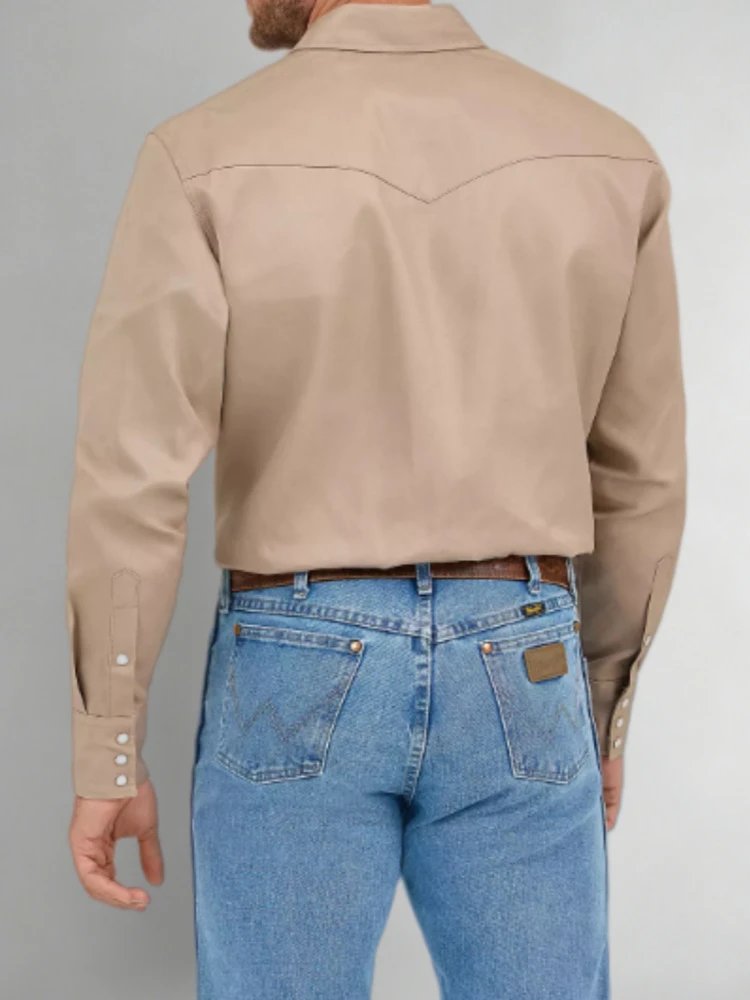 Design Red Western-Style Shirt with Flap Pockets and Blue Denim Jeans Shirt - 13