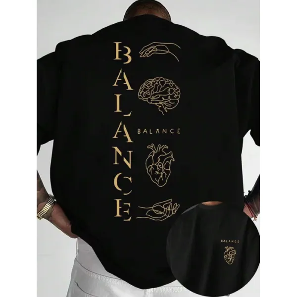 Design Balance Anatomy Graphic T-Shirt Black T-Shirts - 1