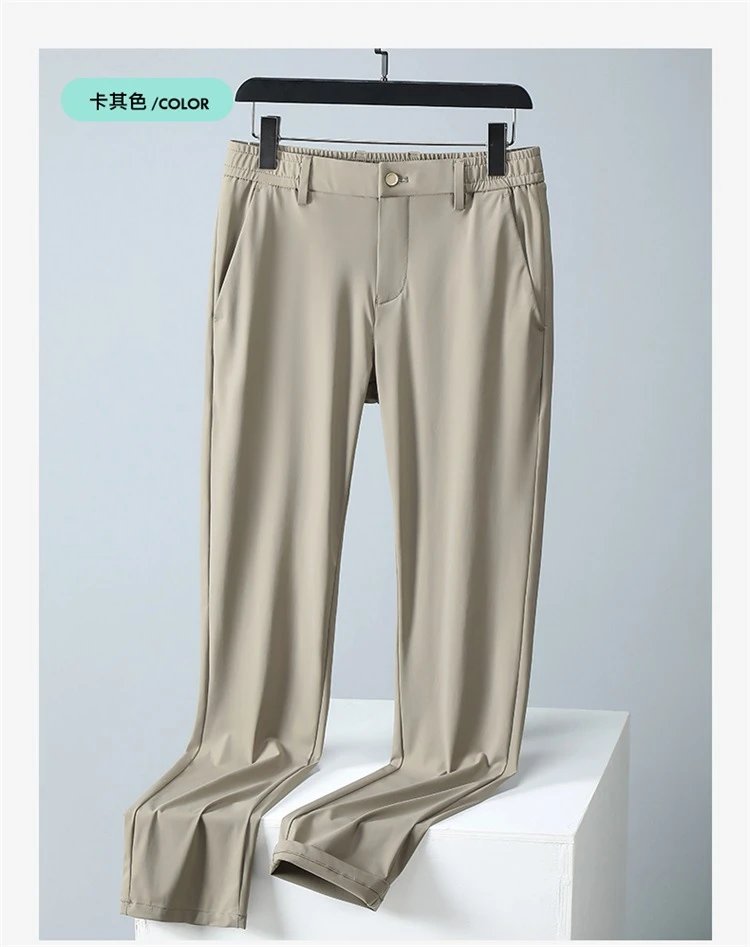 Design Slim-Fit Elastic Waist Pants Dark Gray - 14