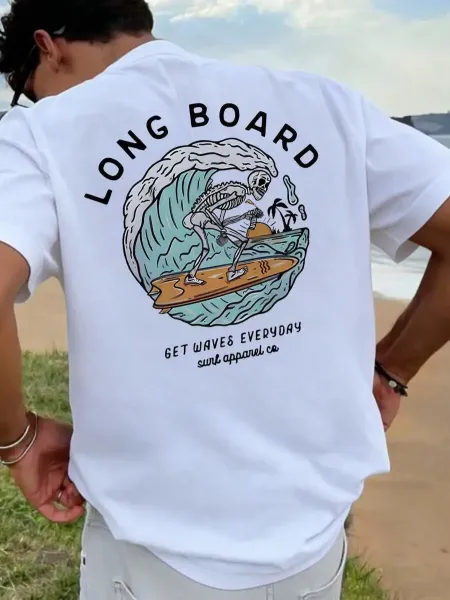 Design Surf Apparel Co Long Board Graphic Shirt Navy Shirt - 6