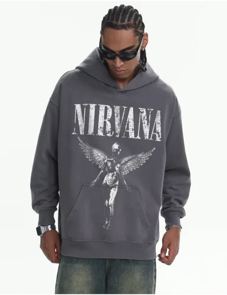 Nirvana Angel Graphic Hoodie Beige - 18