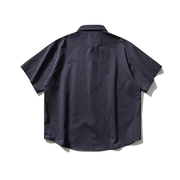 Design Short-Sleeve Utility Shirt Navy Tops Shirt - 4