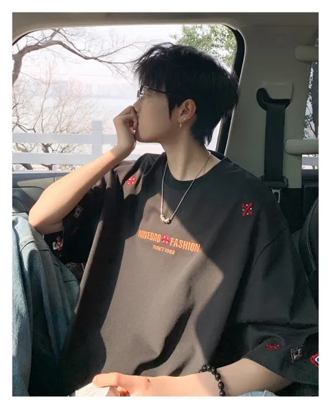 Design Ninedar Fashion Graphic Print Oversized T-Shirt Gray T-Shirts - 8