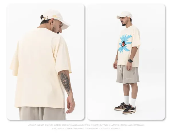 Design Eye Motif Oversized T-Shirt Charcoal Gray T-Shirt - 20