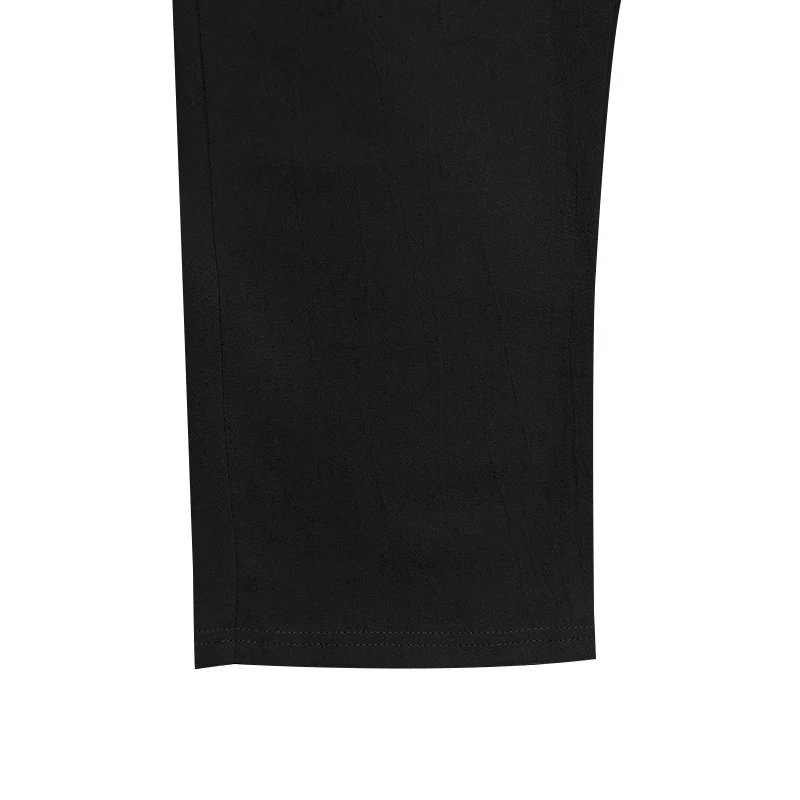 Design Wide-Leg Relaxed Fit Black Pants with Cuffed Hems - 23
