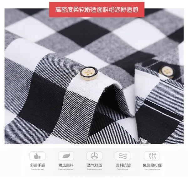Design Black and White Checkered Flannel Shirt - 4