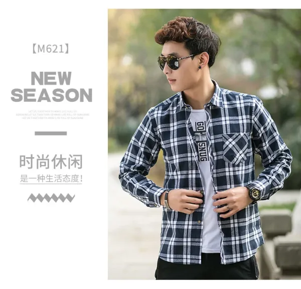 Design Black and White Checkered Flannel Shirt - 19