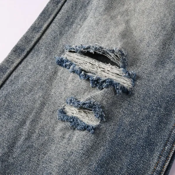 Design Studded Knee Panel Black Denim Jeans - 40