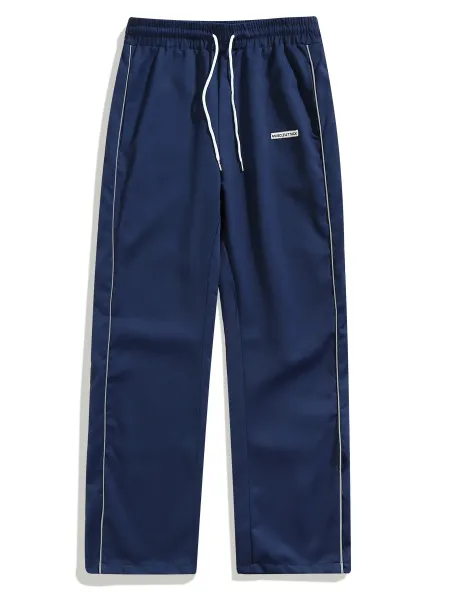 Design Muscle Attack Track Pants Black with White Stripe Sweatpants - 5