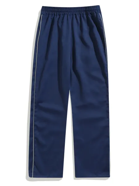 Design Muscle Attack Track Pants Black with White Stripe Sweatpants - 6