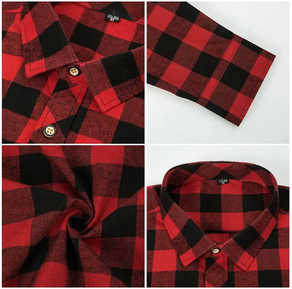 Design Black and White Checkered Flannel Shirt - 32