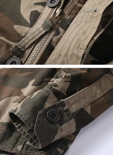 Design Camouflage Military-Style Field Jacket Multicolor Outerwear Outerwear.jacket - 13