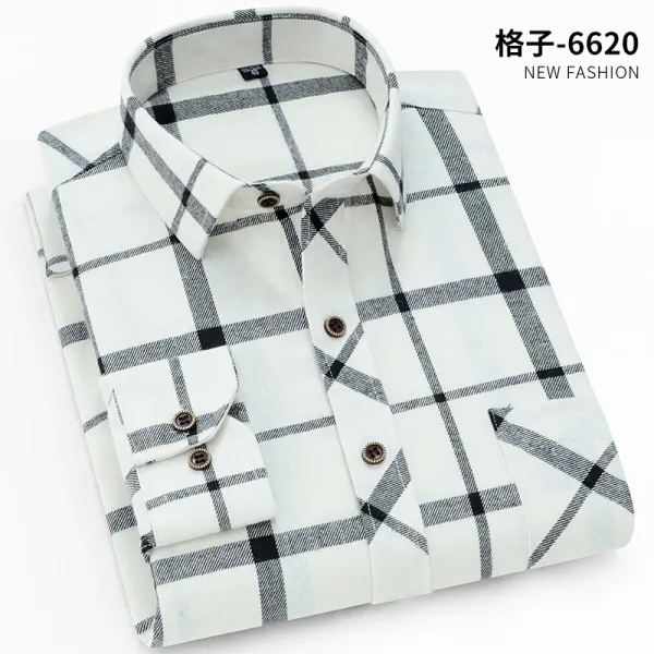 Design Black and White Checkered Flannel Shirt - 59