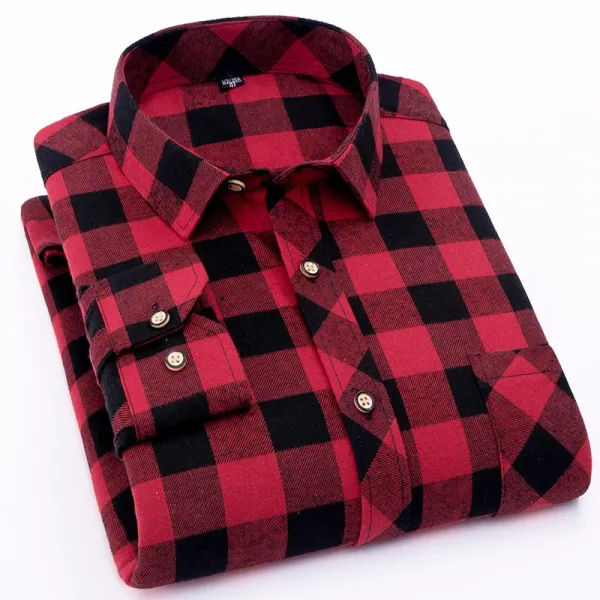 Design Black and White Checkered Flannel Shirt - 61