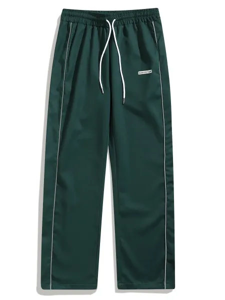 Design Muscle Attack Track Pants Black with White Stripe Sweatpants - 19