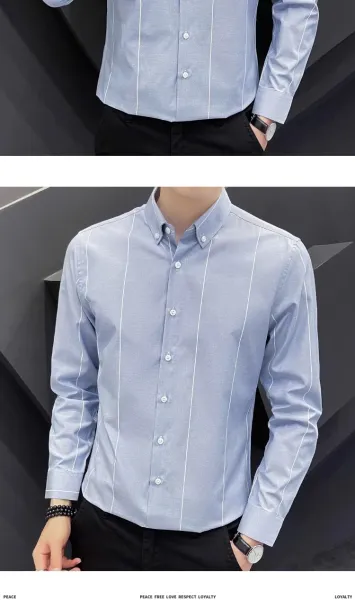 Design Stripe Detail Button-Down Shirt Black - 11