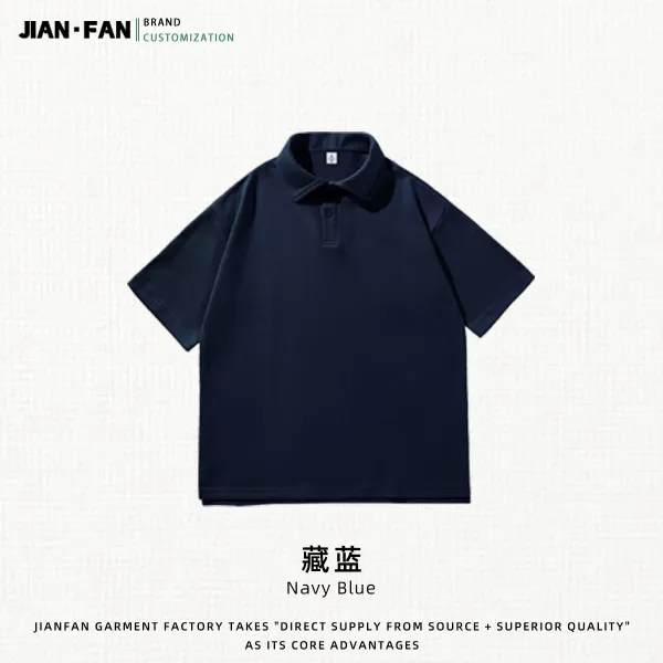 Design Jian-Fan Custom Polo Navy Blue Tops Polo - 1