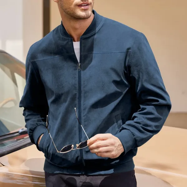 Design Bomber Jacket Navy Blue Outerwear - 25