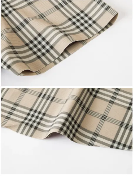 Design LGG Plaid Short-Sleeve Button-Up Shirt Beige Shirt - 17