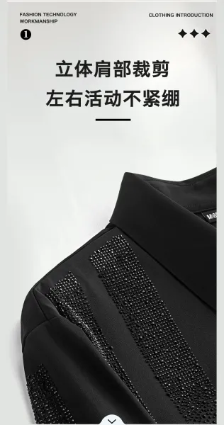 Design Crystal-Embellished Black Formal Shirt Tops Shirt - 6