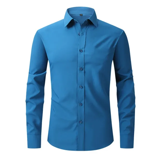 Design Classic Fit Solid Blue Shirt - 1