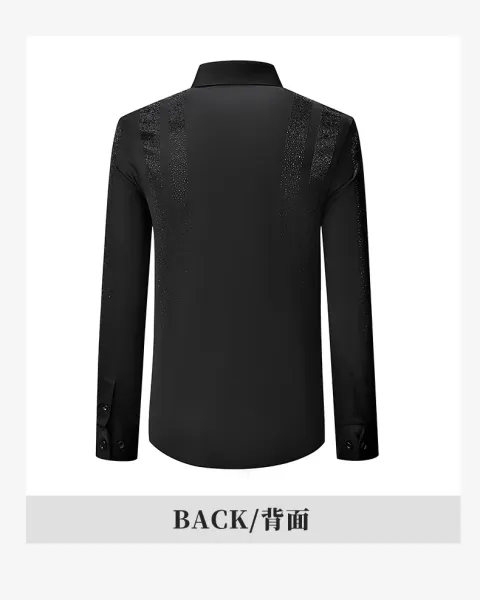 Design Crystal-Embellished Black Formal Shirt Tops Shirt - 21