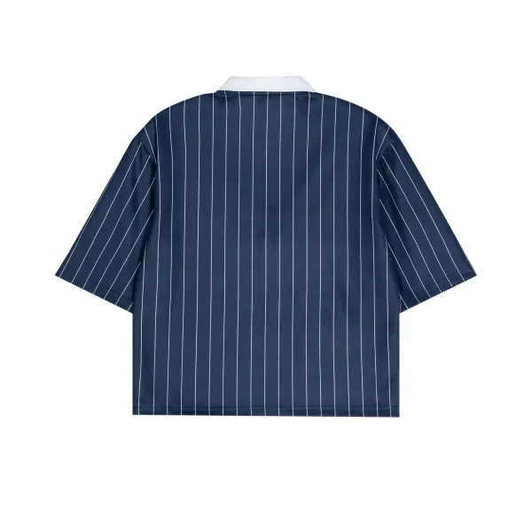 Design Pinstripe Polo Shirt Navy White Tops.polo - 29