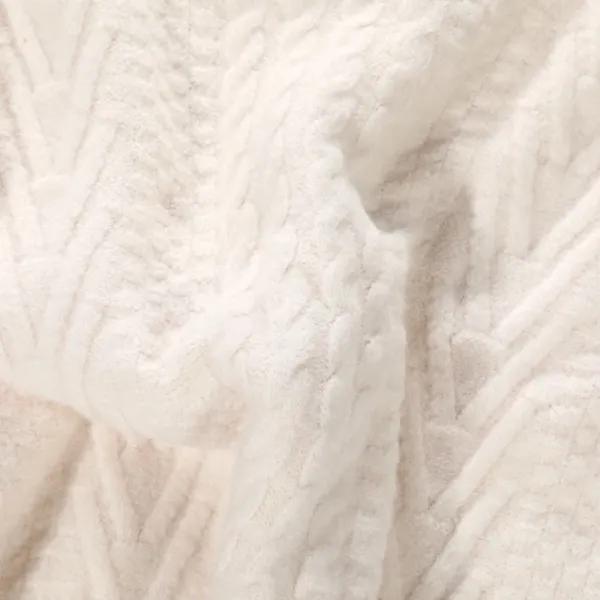 Design Cable Knit Crewneck Sweater Beige Sweater - 13