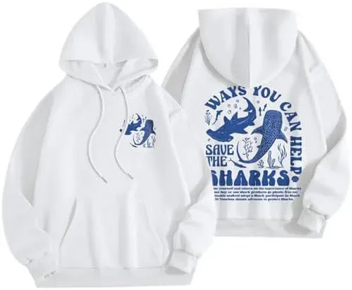Design Shark Conservation Hoodie White - 1