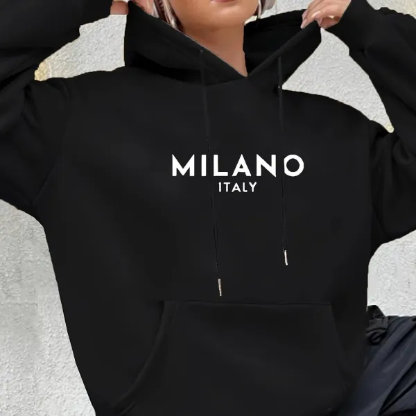 Design Milano Italy Hoodie Beige Hoodie - 5