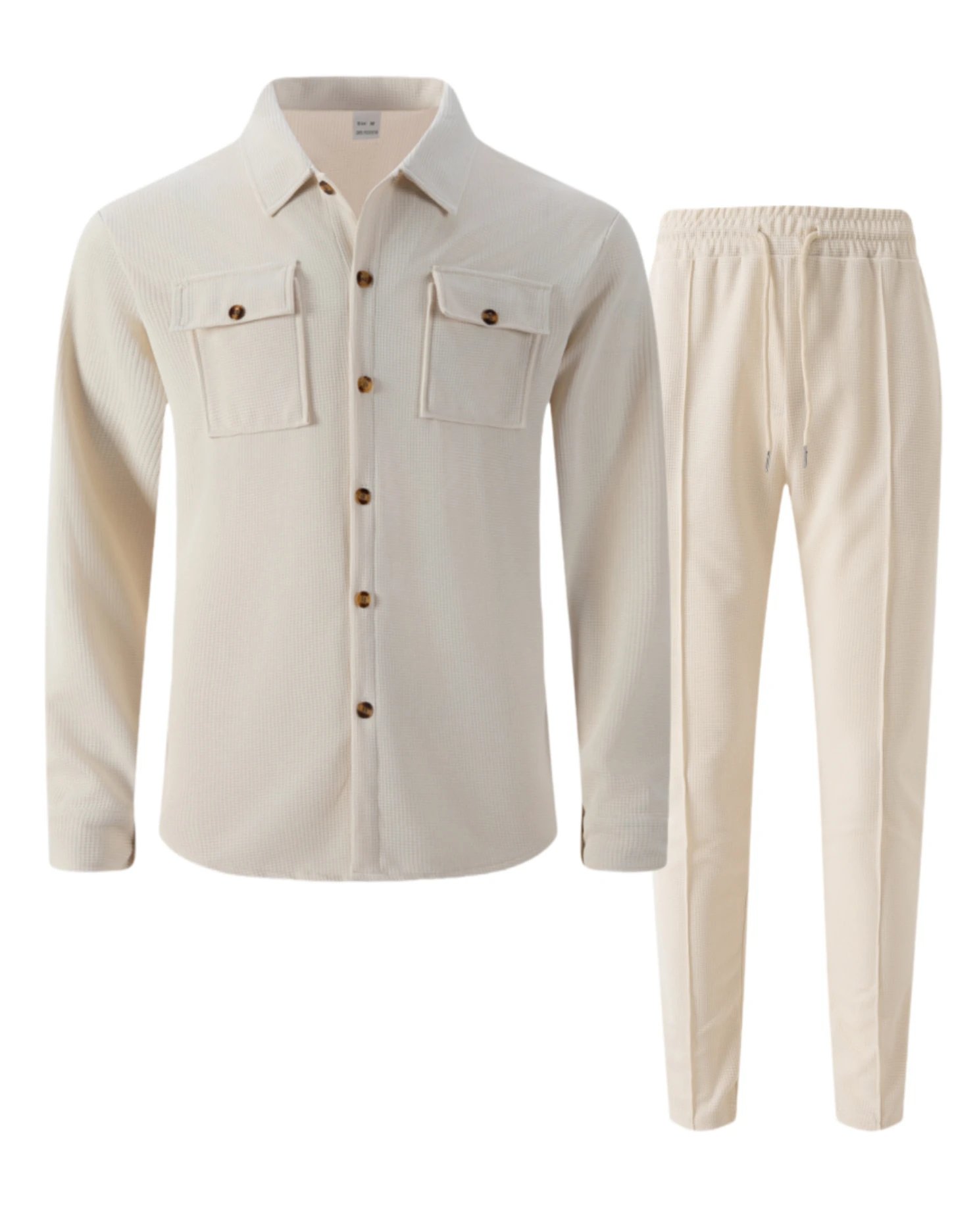 Design Gray Houndstooth Two-Piece Set with White T-Shirt and Chunky Sneakers - 8