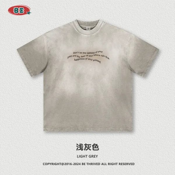 Design BE Thrived Light Grey Graphic T-Shirt T-Shirts - 1