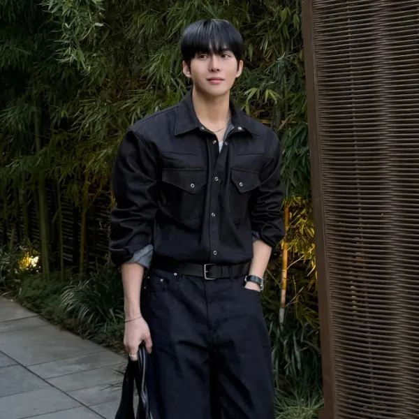 Design Utility Shirt Black + Wide-Leg Pants Black - 1