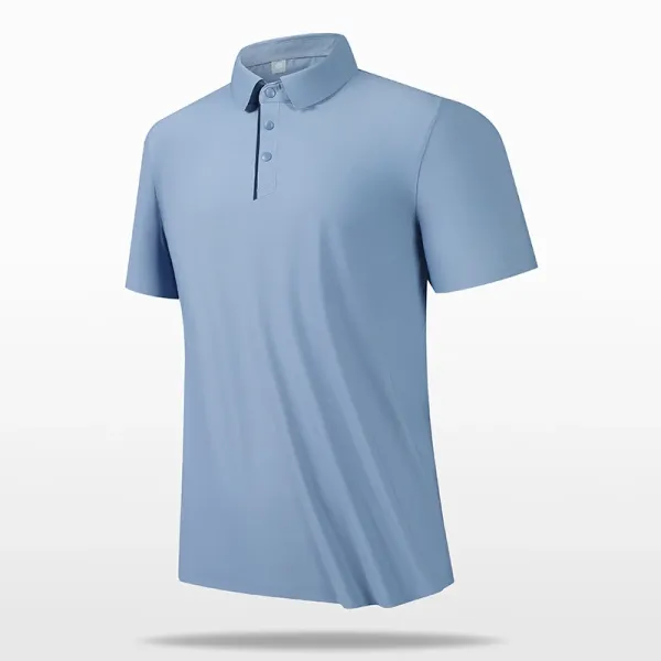 Design Classic Fit Light Blue Polo Shirt Tops Polo - 1