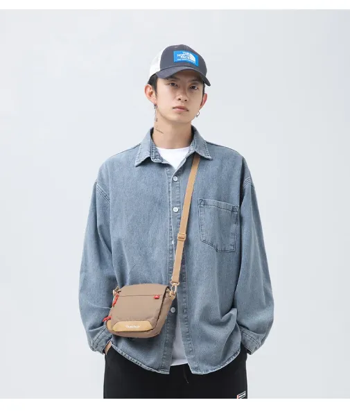 Design Oversized Washed Black Denim Shirt Tops Shirt - 15