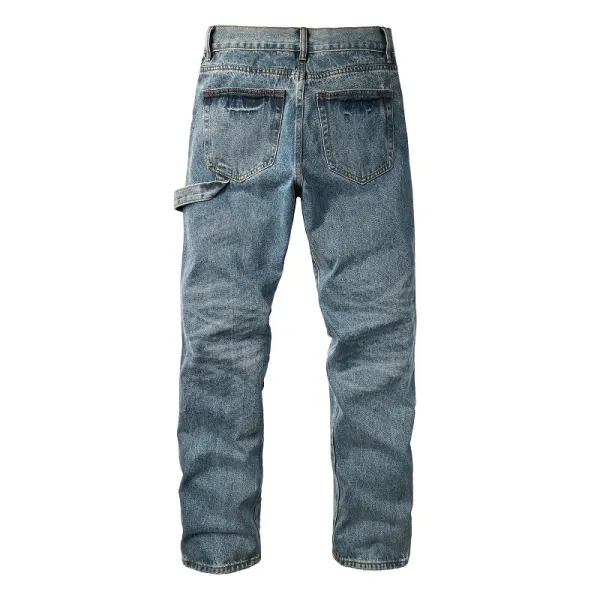 Design Studded Knee Panel Black Denim Jeans - 14