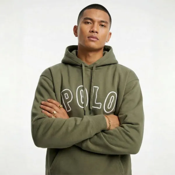 Polo Ralph Lauren Logo Hoodie Olive Green Hoodie - 1