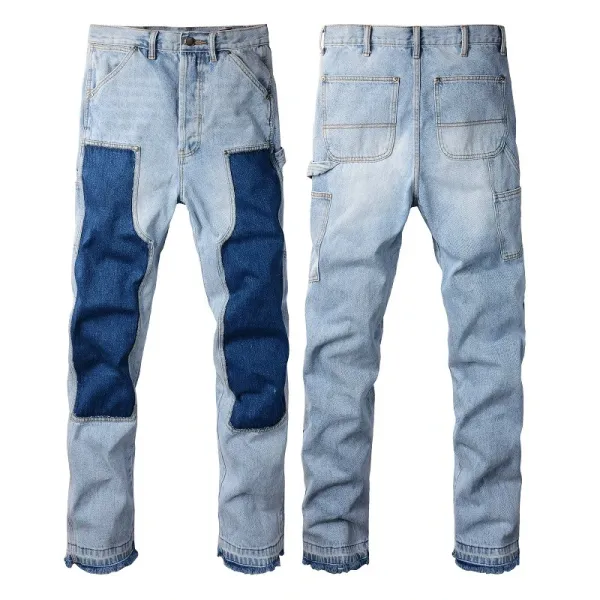 Design Studded Knee Panel Black Denim Jeans - 29