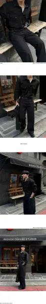 Design Utility Shirt Black + Wide-Leg Pants Black - 11