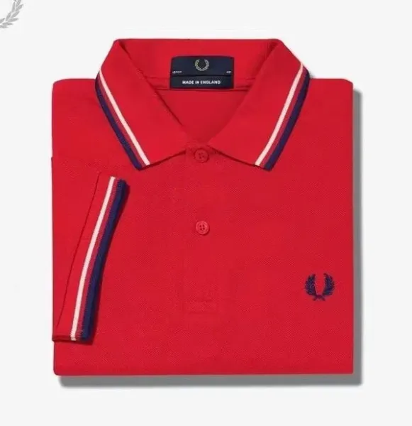 Fred Perry M12 Twin Tipped Polo Red Polo Shirt - 1