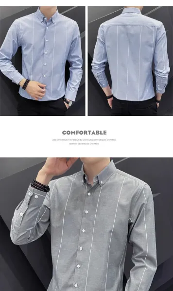 Design Stripe Detail Button-Down Shirt Black - 12