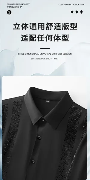Design Crystal-Embellished Black Formal Shirt Tops Shirt - 11