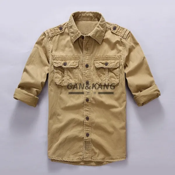 Design Gan & Kang Military-Style Shirt Beige Shirt - 1