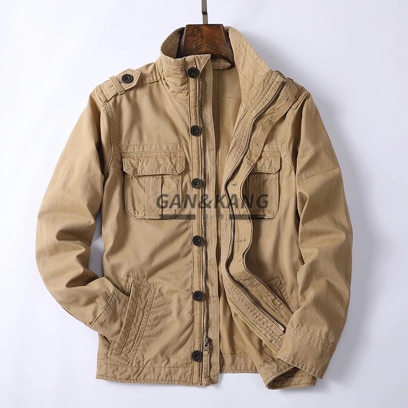Design GAN&KANG Military-Style Field Jacket Beige Outerwear Outerwear.jacket - 1
