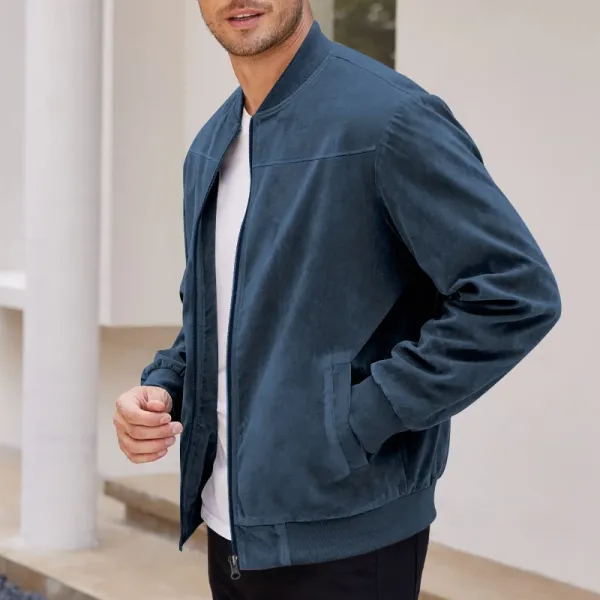 Design Bomber Jacket Navy Blue Outerwear - 27