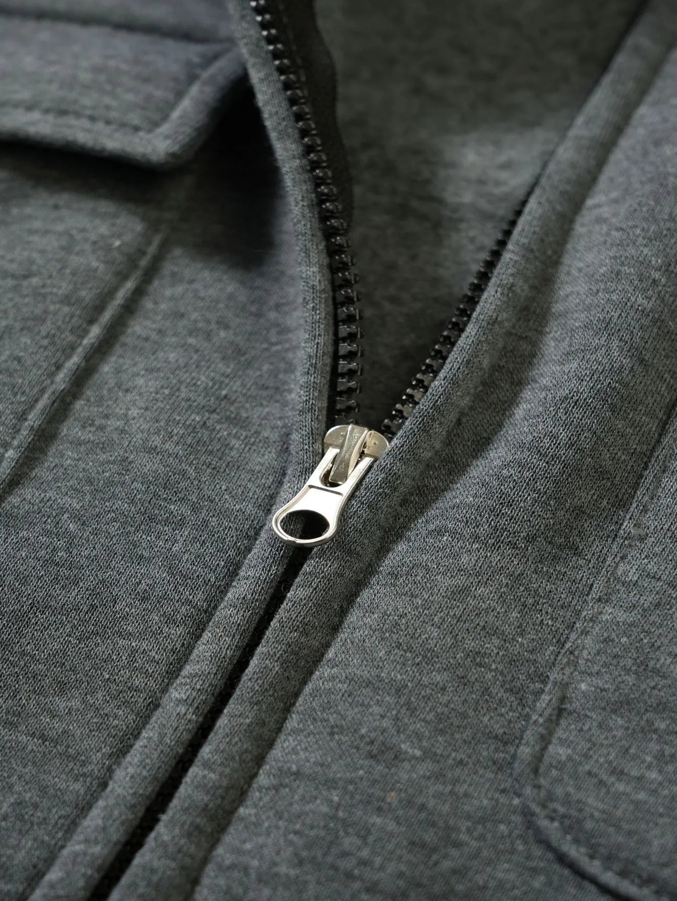 Design Zip-Up Hoodie with Utility Pockets Charcoal Gray Hoodie - 50