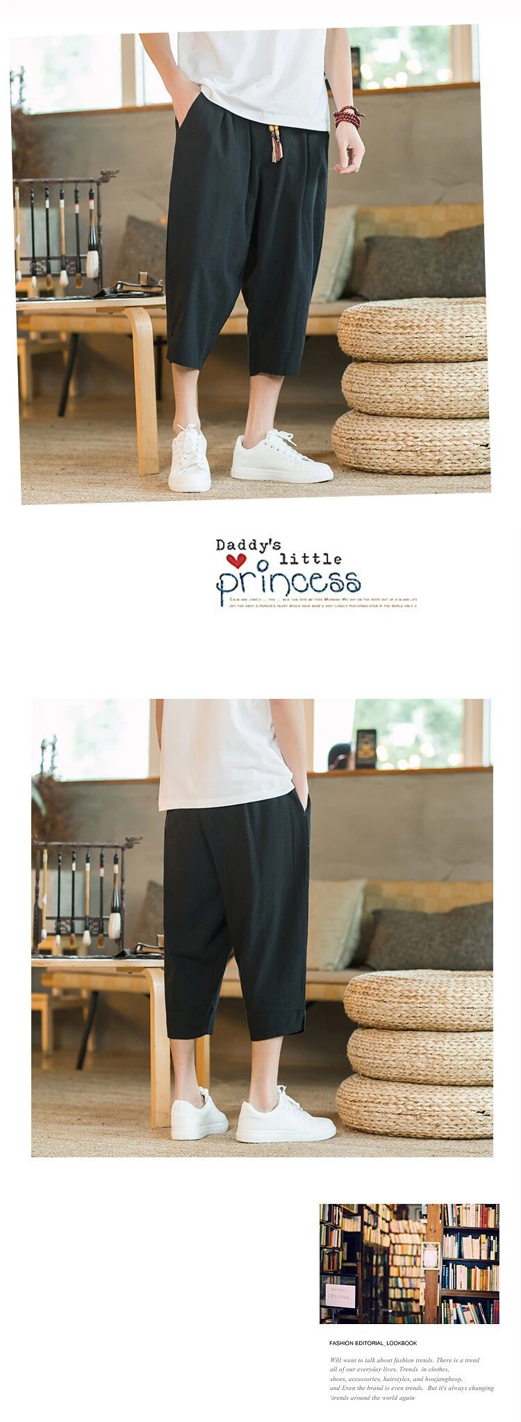 Design Wide-Leg Cropped Pants Black - 13
