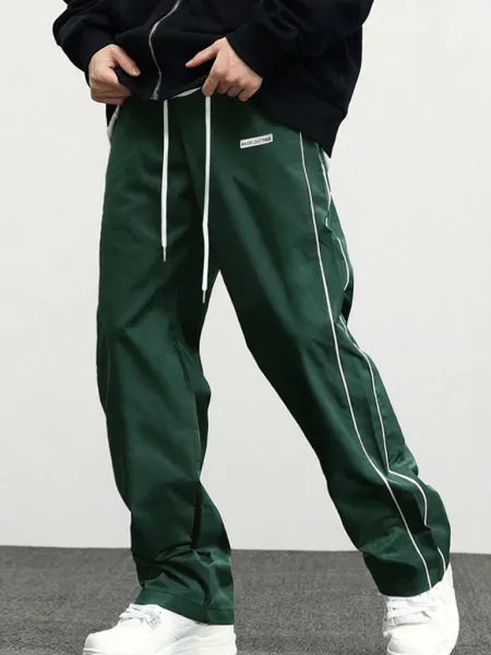 Design Muscle Attack Track Pants Black with White Stripe Sweatpants - 3