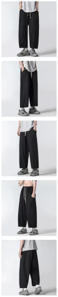 Design HEIYOUMAN Wide-Leg Cargo Pants Black Pants - 3